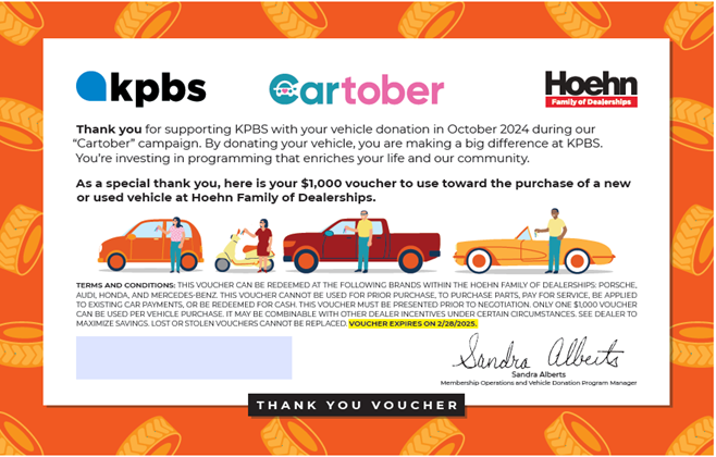 Cartober KPBS and Hoehn ad